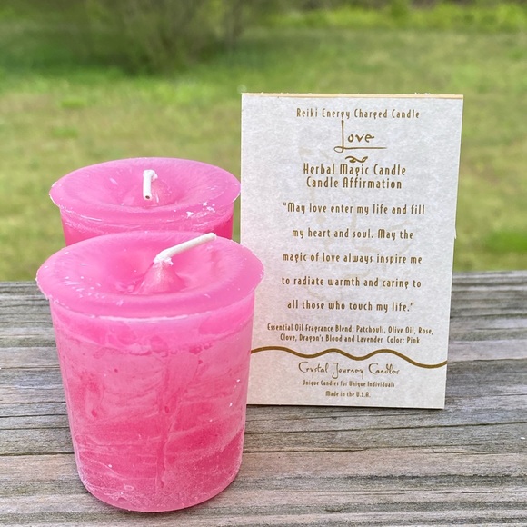 Love Reiki votive candles 2 Pack Crystal Journey Candles made in USA - Picture 2 of 3
